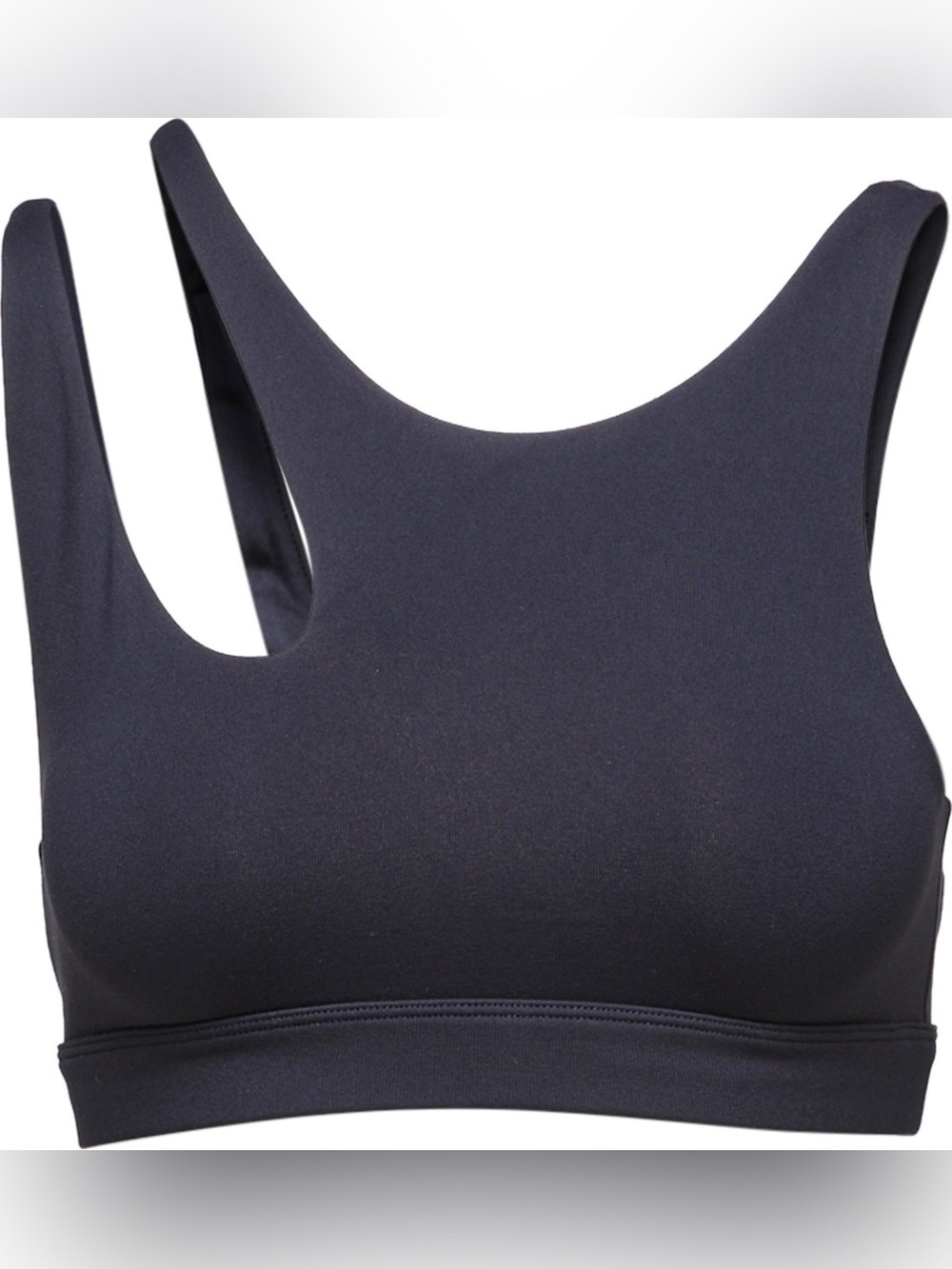 Alo Yoga 'Peak' Cutout Crop Top Sports Bra Black Asymmetrical Size Medium